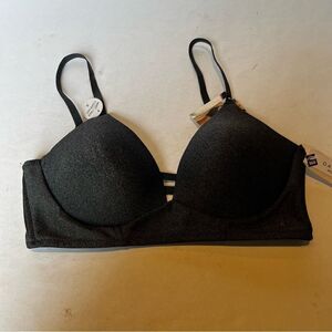 Danskin Wire Free Bra Lightly Padded 36D Gray Pullover